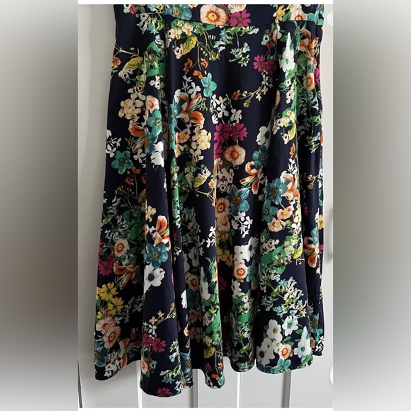 Hearts & Roses Dress Floral Print Fit & Flare Rockabilly EU 40, UK 12, US 8 - Picture 4 of 9